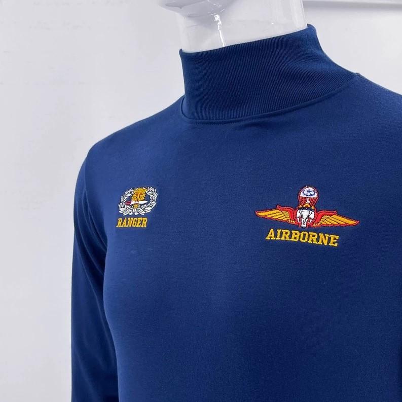 T-Shirt Königlich Thailändische Armee Ranger Tiger Schwert Luftlande Militär Soldat Thailand Rollkragen Langarm Gesticktes Logo Schnelltrocknend Herren Damen Unisex