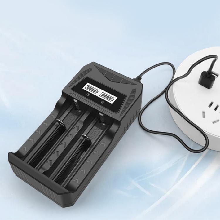 Intelligent Double Slot Type C Battery Charging LCD Display For 18650 26650 2A 3A 3.7V Batteries Independent Charging