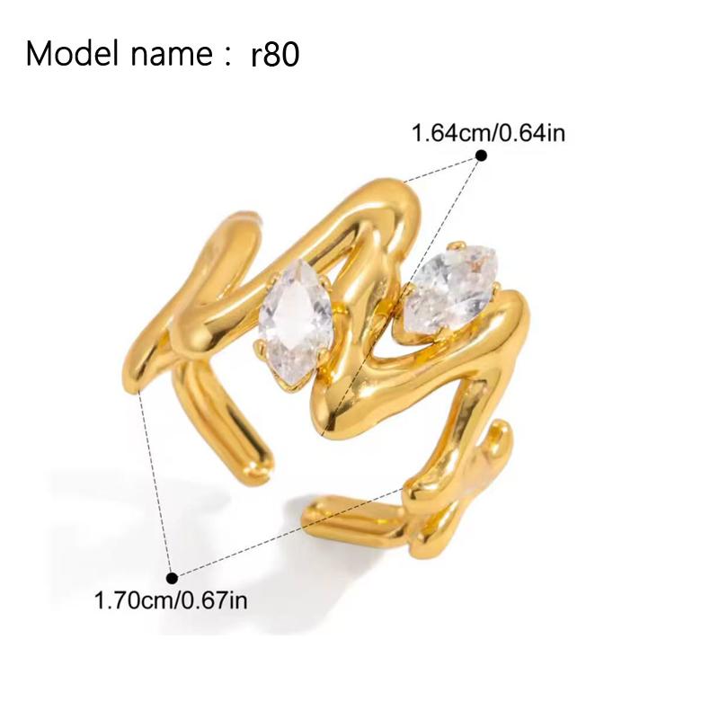 2026 Vintage Hollow Zircon Rings For Women Metal Gold Color Trend Luxury Snake Shape Vintage Trendy Stainless Steel Ring Jewelry