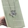 Four-Leaf Clover Sunflower Diamond Pendant Necklace for Women - Elegant Fashion Statement