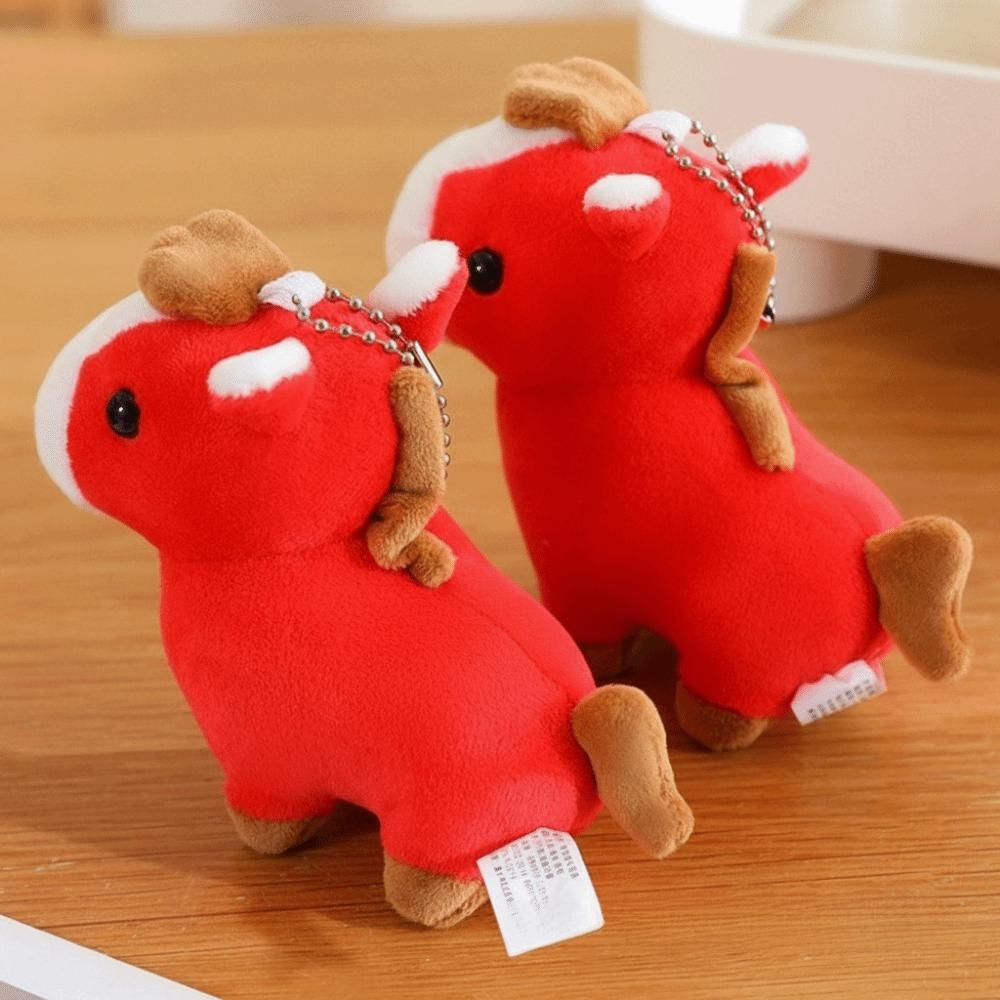 Tier Plüsch Pferd Schlüsselanhänger Cartoon Chinesisches Neujahrsgeschenk Kawaii Pony Anhänger Jahr des Pferdes