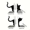 Katzen Buchstützen Deko Schwarz Skulptur Buchorganisator Tier Ornament Stütze für Wohnzimmer Schreibtisch