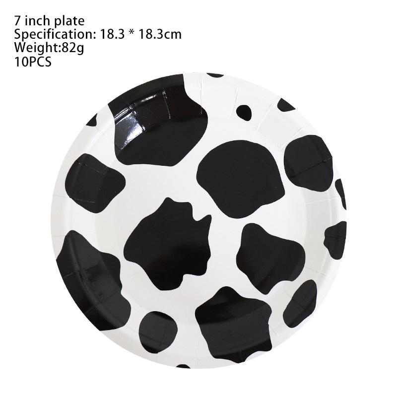 Cow Party Tableware Set: Plates, Cups, Napkins, Tablecloth & Bunting Decorations for Birthday Celebrations