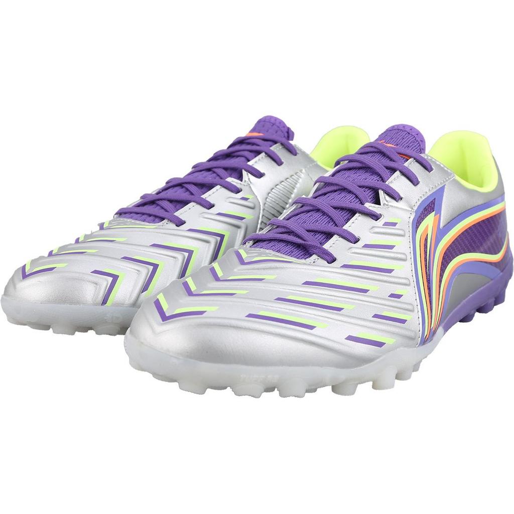 Li Ning Jin Suidi TF (Rubber Studs) Hard Ground Artificial Grass Football Shoes Men Football Shoes Purple Silver YSTT021-3