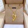 Luxus Zirkon Paar Delfin Anhänger Halskette für Damen Goldfarbe Edelstahl Kette Schmuck Zubehör Geschenke für Liebhaber