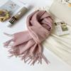 Women S Thick Warm Wool Scarf With Printed Logo For Winter Fashion