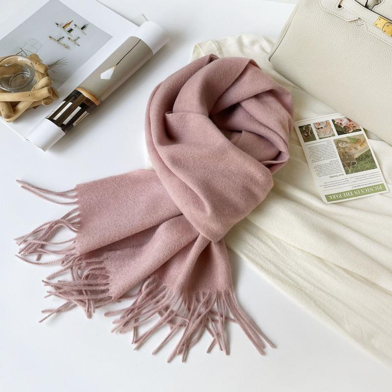 Women S Thick Warm Wool Scarf With Printed Logo For Winter Fashion