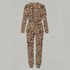 Ladies Round Neck Long Sleeve Blouse And Elastic Waist Straight Leg Trousers Two Piece Soft Casual Outfit