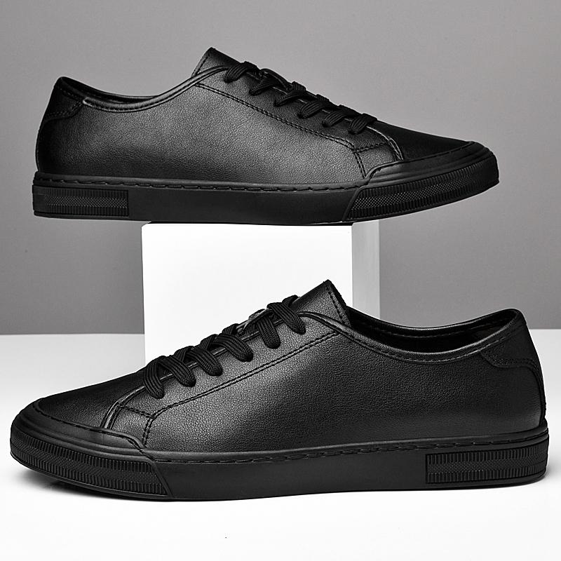 Fashion 2025 New Men Genuine Leather Vulcanized Shoes Brand Casual Leather Hollow Out Walking Shoes Italian Handmade Designer Sneakers