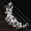 Trendy Silver Color Rhinestones Leaf Flower Hair Comb Bridal Hair Accessories Headpiece wedding Hair ornaments Women Jewelry