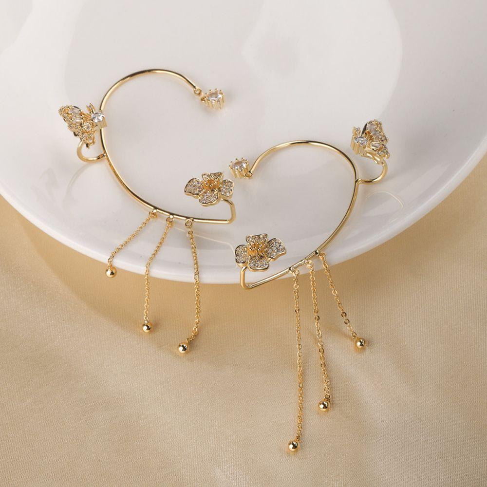 Fashion Jewelry Luxury Flower Girls Earring Korean Style Ear Clip Ear Bone Clip Butterfly Ear Hook