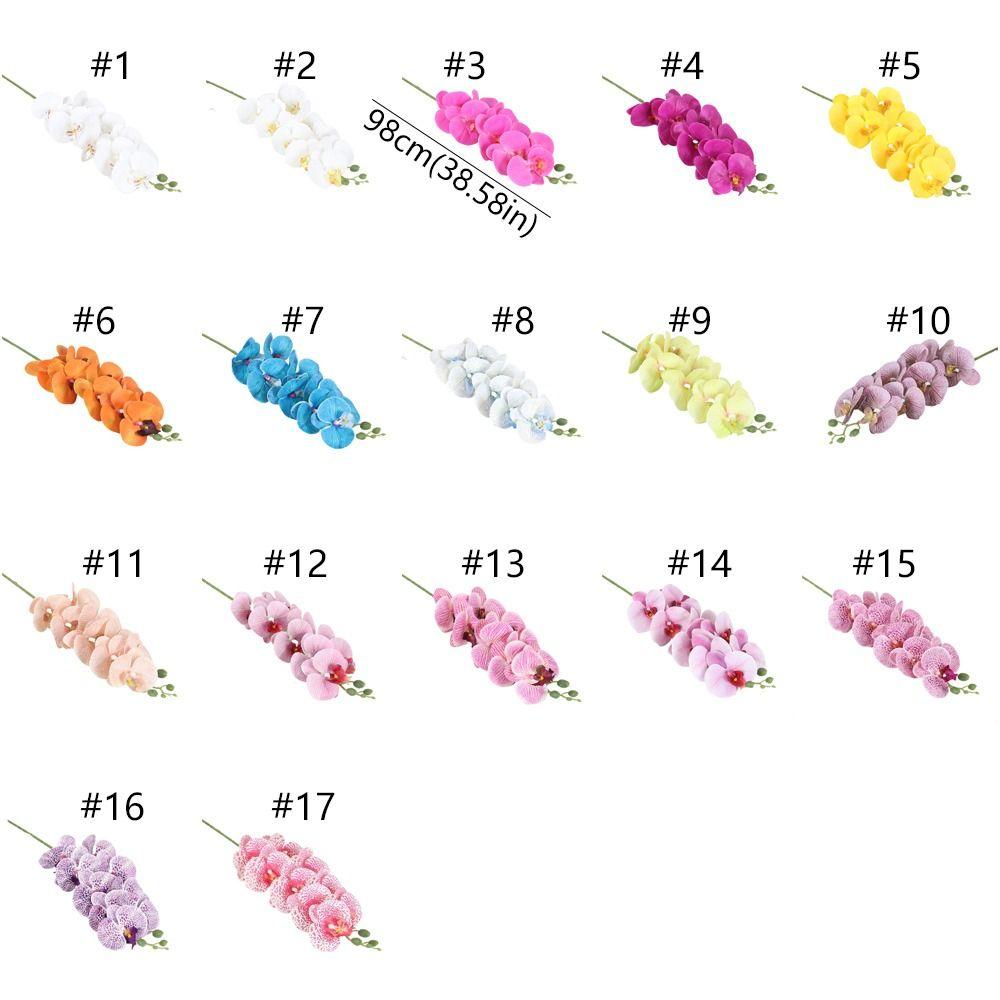Ramură Artificială Phalaenopsis cu 9 Capete Imprimare 3D Orhidee Molie Falsă Acasă Grădină