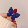 Blue Crystal Full Inlaid Zircon Butterfly Brooch Pins For Women Rhinestone Insect Corsage Wedding Party Jewelry Best Gift