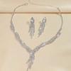 Rhinestone Tassel Wedding Bridal Accessories V-Necklace Rhinestone Jewelry Set  Wedding Party