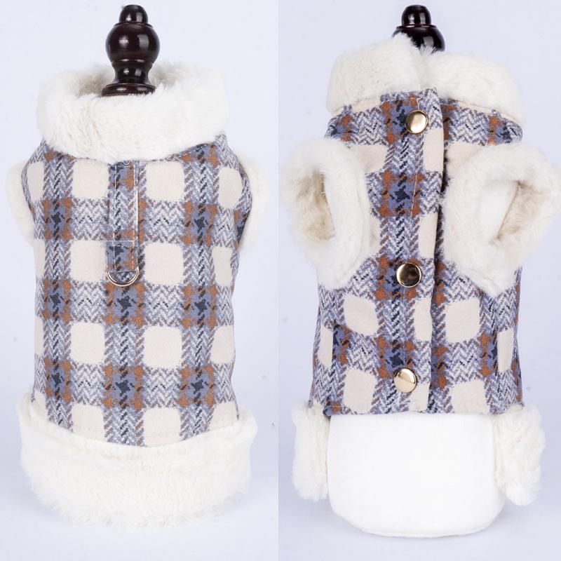 Small Dogs Fall and Winter Padded Warm Four-legged Suit Can Be Traction Cute Vests