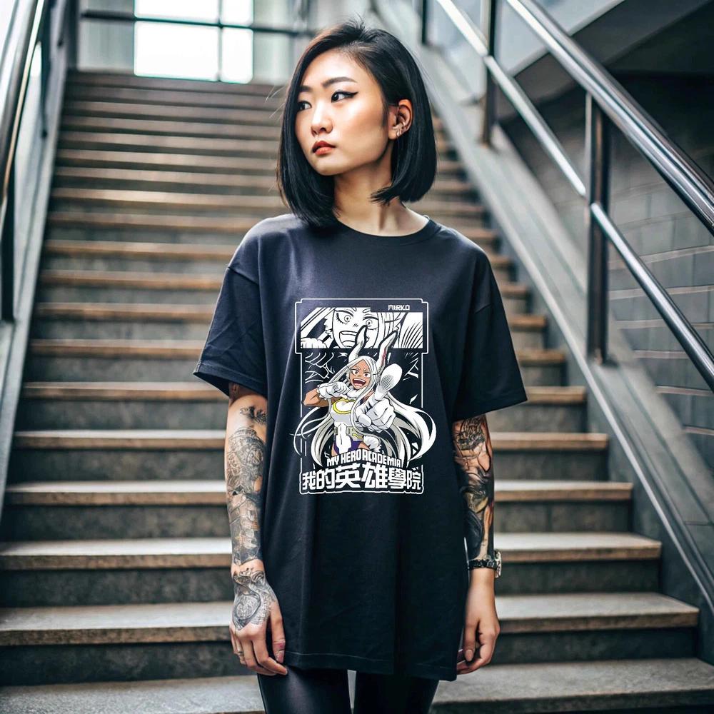 Anime Rabbit Hero Mirko Rumi Usagiyama Miruko Black T Shirt S
