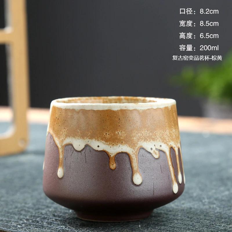 Ретро кофейная чашка мастер-чашка кунг-фу чайная чашка одиночная чайная чашка японская грубокерамическая чайная чашка чашка с глазурью, измененной в печи Retro kiln cup