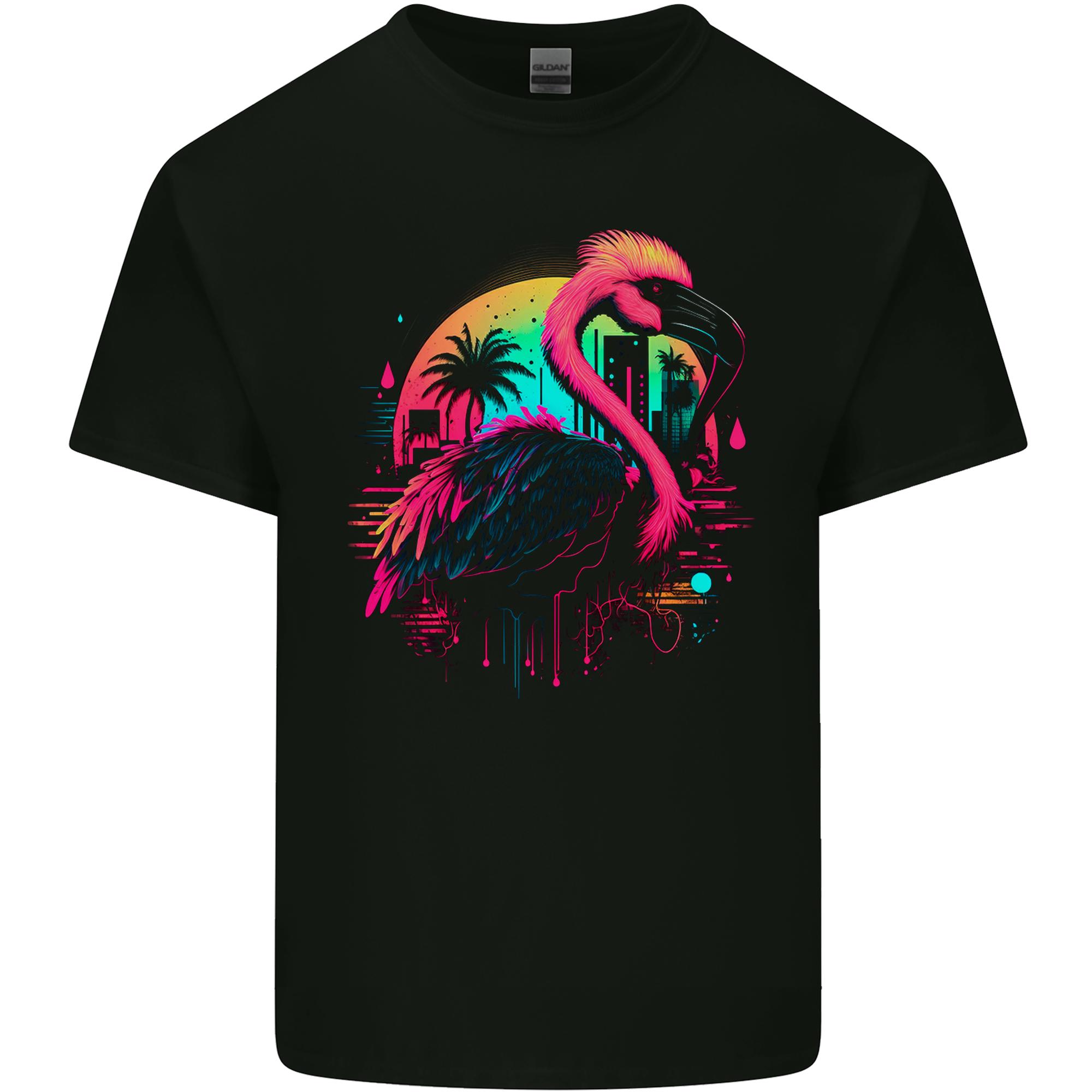 A Retro Flamingo Unisexs Light Cotton TShirt S