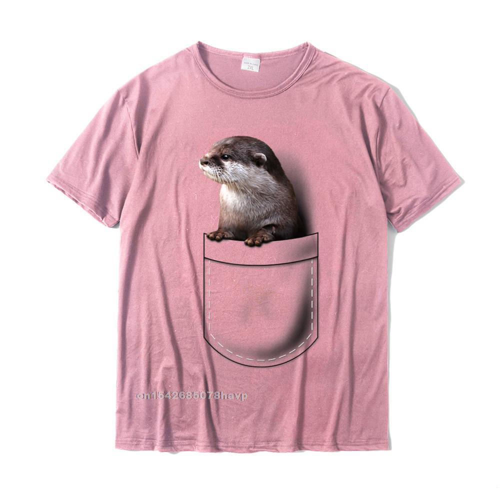 Cute Otter Pocket Peeking Pocket Funny Otter Tshirt Unisex Classic Cosie Tops Shirts Cotton T Shirts Slim Fit