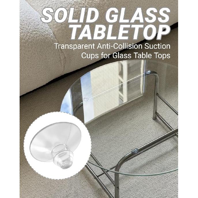 Anti-Collision Suction Cups for Glass Table Protection, 20 Pack 18mm/0.7" Transparent Clear Bumpers, Pads for Furniture, Desks, Countertops - No