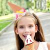 Fashionable Ice Cream Cone Headband With Pearl Cottin Filling For Costume Parties And Festive Event