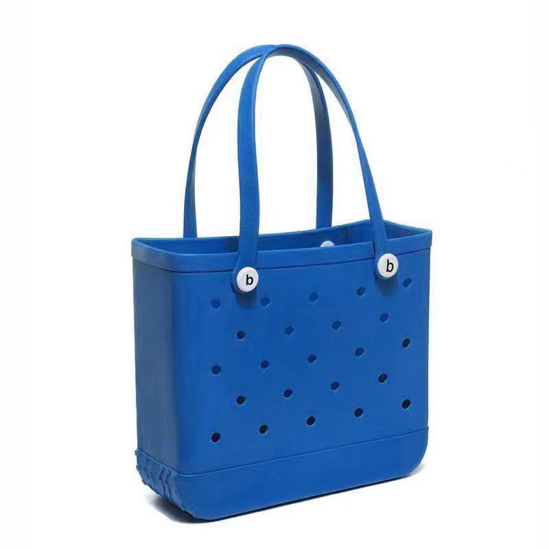 Borsa da Spiaggia Grande in EVA alla Moda Impermeabile con Fori Borsa a Mano Stampata a Iniezione Borsa Portaoggetti da Viaggio