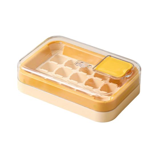 Press-Release Ice Cube Tray with Lid Food-Grade Silicone Popsicle Mold for Freezer Leak-Proof Stackable Ice Maker for Home Party