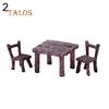 3Pcs/Set Cute Table Chair Micro Landscape Ornament Fairy Garden Miniature Decor Gardening Supplies