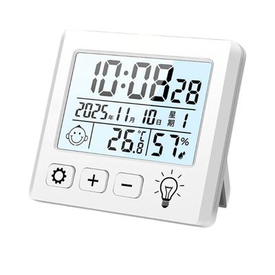 Desk Temperature Humidness Measurement Meter with Time Date Display for Indoor Home Thermometers Hygrometer Large Display