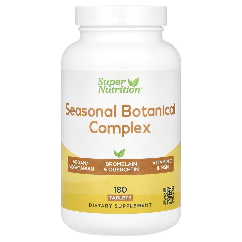 Seasonal Herbal Complex, Quercetin, Bromelain, Vitamin C, Turmeric, Ginger, 180 Tablets