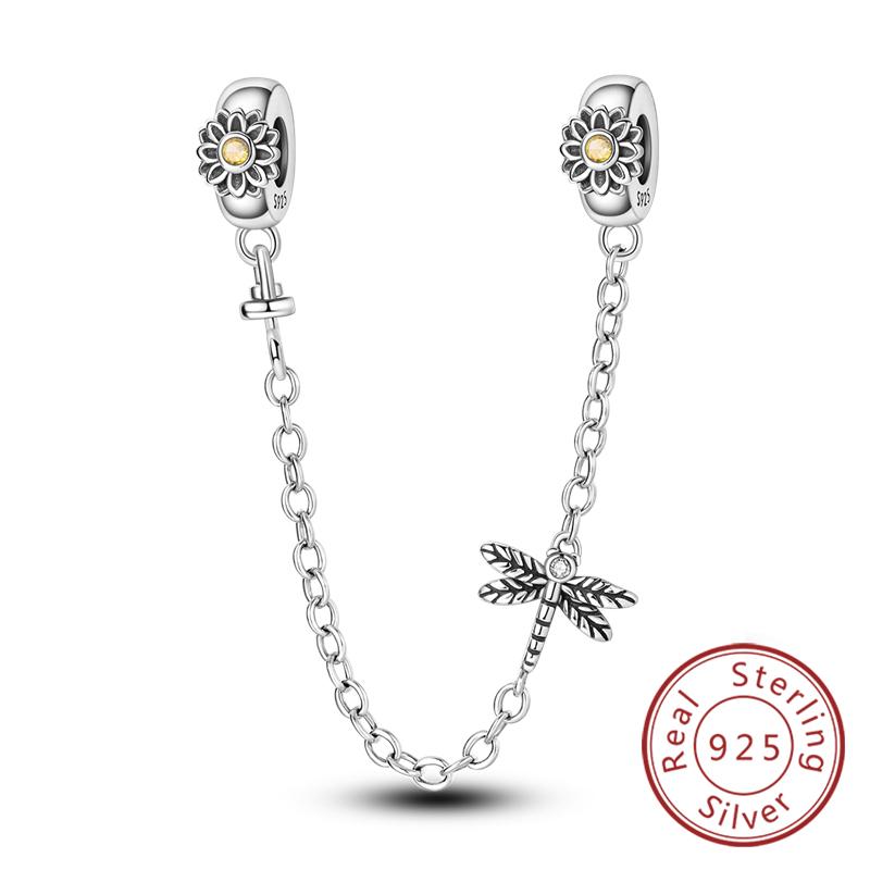 New Original Safety Chain Clasp Clip Charm Bead Copper Heart Bow Star Moon Fit Bracelet Diy Woman Girl Jewelry Gift