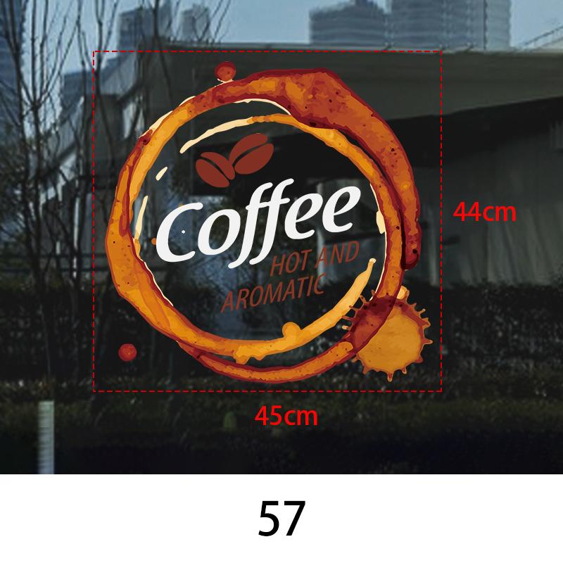 Coffee Shop Wall Sticker Cafes Ice Cream Bread Cake Wall Art Decals DIY Restaurant Milk Tea Shop Decor Sign Window Glass Film