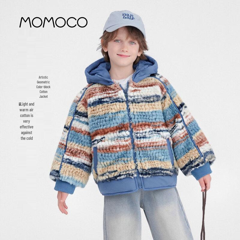Модная теплая зимняя куртка с капюшоном для мальчиков MOMOCO 130