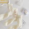 Chaussettes blanches simples, polyvalentes, jolies, nœuds papillon, petites fleurs, chaussettes tube moyennes pour femmes, Kawaii Harajuku Jk Lolita, chaussettes en coton pour filles