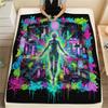Graffiti  Print Flannel Blanket, High Quality Comfortable for All Seasons, Home Decor, Warmth and Comfort