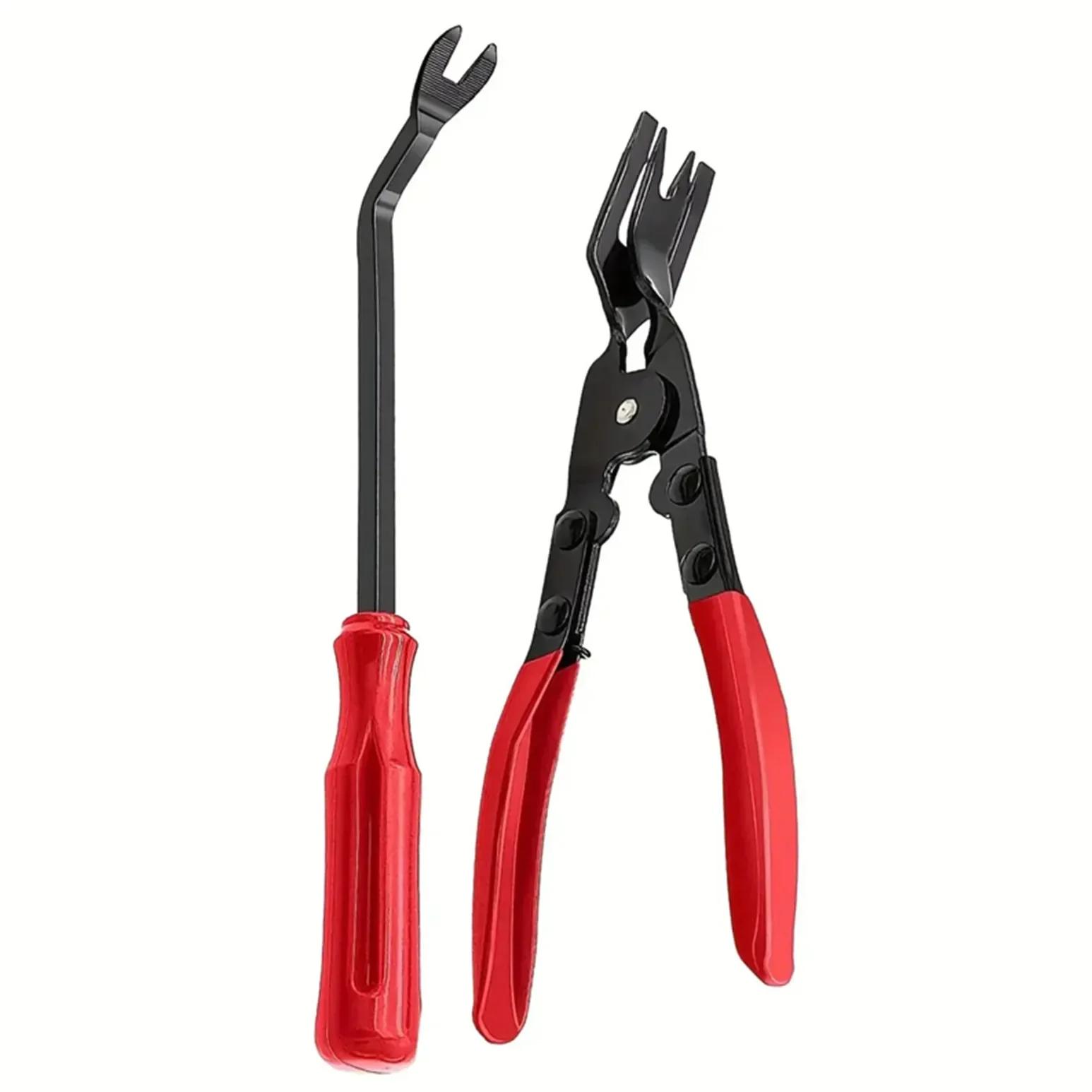 

2 шт. Инструмент для снятия обшивки двери автомобиля 6-дюймовые плоскогубцы для фар резиновая ручка съемник клипс набор отверток инструмент