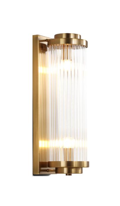 Ionic Brass - Modern Column Wall Lamp, 40cm, 2xE14, Brass