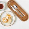 Rectangular Handwoven Imitation Rattan Kitchen Utensil Holder Flatware Organizer for Countertop Chopsticks Spice Jars Storage