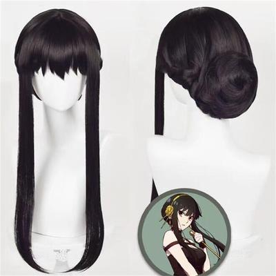 Peruka Yor Forger Cosplay SPYXFAMILY Peruki syntetyczne odporne na ciepło + Czapka peruki + Opaska do włosów + Kolczyki + Akcesoria do broni