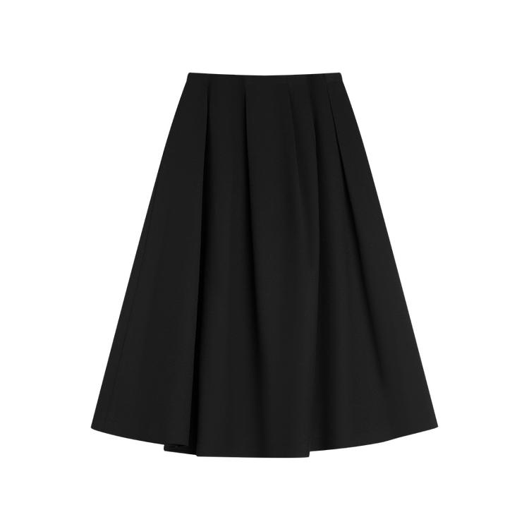 ELLE French Fashion Design Brushed Draped Midi Skirt Loose Elegant A-Line Umbrella Skirt Casual Long Skirt Women skirts L8WRL184
