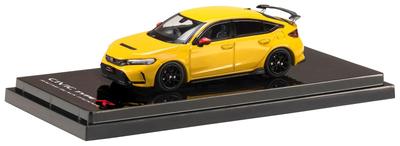 Scale Honda Civic Type R Racing Black with Genuine Optional Parts 1/64 (FL5) Package/Yellow (Custom Color)