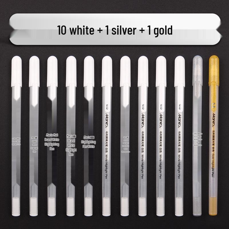 Mali Weißer Highlight-Stift für Manga und Skizzen mit Schwarzem Hintergrund