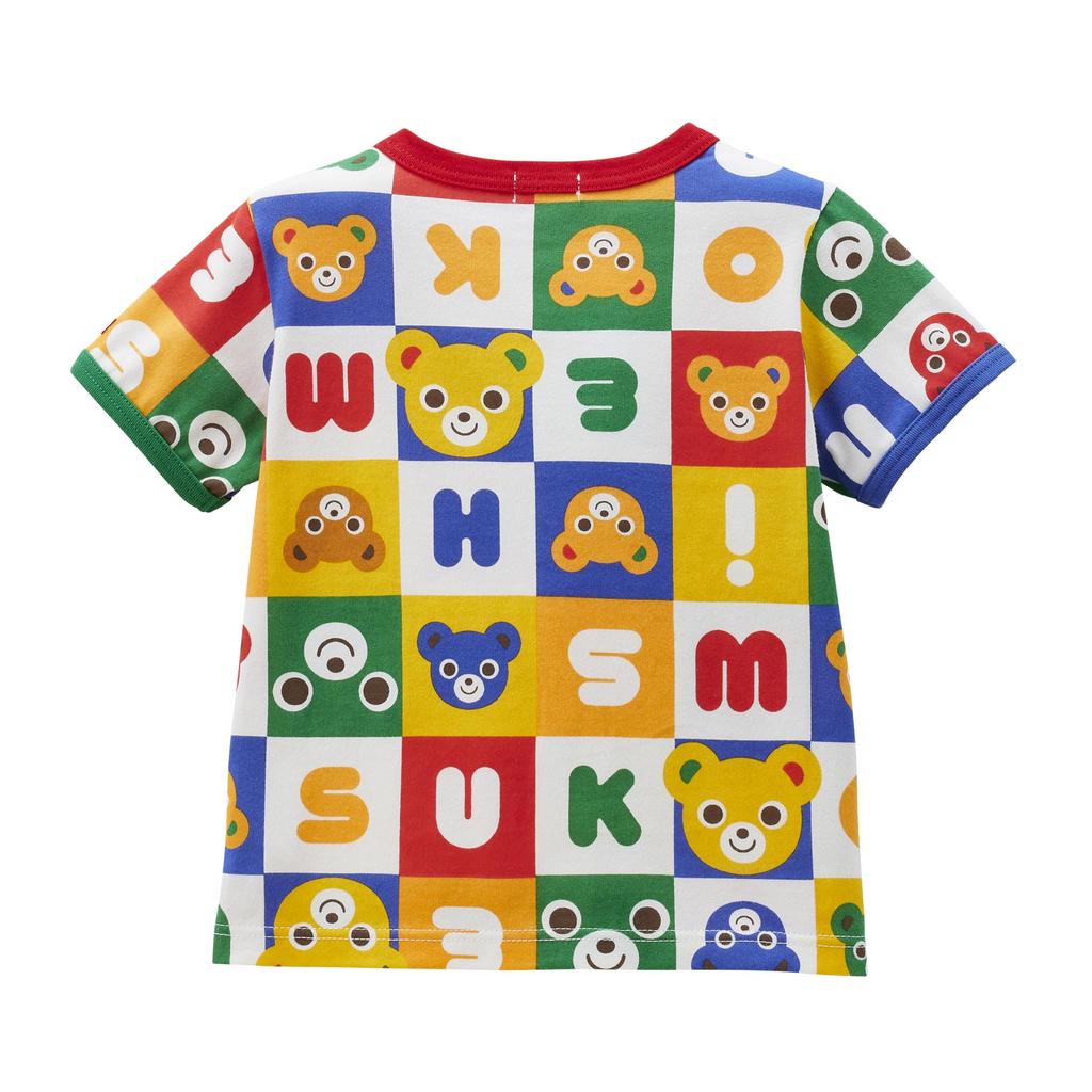 Short Made In [MIKI HOUSE] T-shirt, Sleeve, Logo, Bear, Rabbit, Japan, Boys, Girls, Babies, Kids, Children's Clothing, 12-5203-685, 80cm, Multi-color