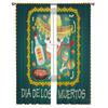 Mexican Festival Food Skull Sheer Curtains Window Tulle Curtains For Living Room Bedroom For Kitchen Veiling Curtains Decoration