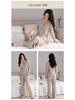 New Women's Grey Casual Modal Pajama Set - Long Sleeve Pullover with Chest Pads and Long Pants for Spring and Autumn