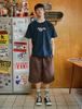 FLATWAVE IN SEOUL Kanoa Wide Cotton Banding Shorts Brown