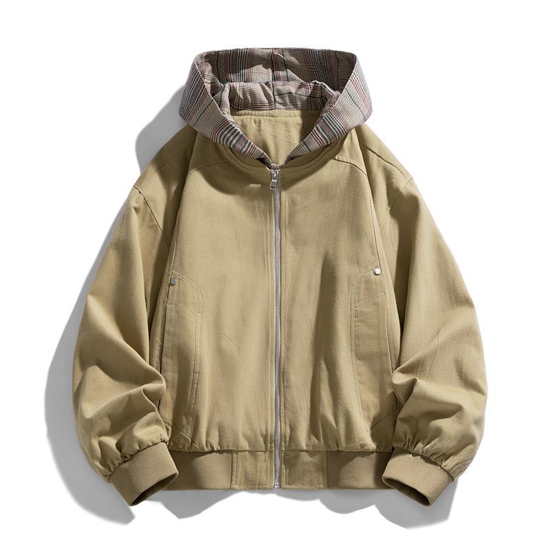 

Осень и Зима Новая Куртка в Гонконгском Стиле Мужская Свободная Повседневная Большого Размера Пальто для Полной Пары M хаки