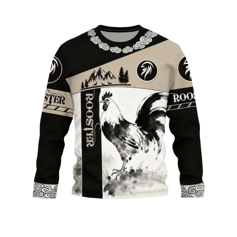 Men's T-Shirt Y2k Long Sleeve Mens Tops Oversize Crew Neck Unisex Tee Shirt Autumn Personality Men's Clothing