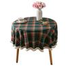 Christmas Round Tablecloth Plaid Tassel Tablecloth Home Party Wedding Thanksgiving Birthday Decoration