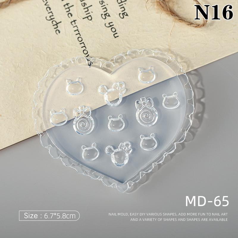 1Pcs 3D Bow Tie Nail Art Heart Shape Silicone Mold Star  Shape Mold Templates Gel Print Stencils Manicure Decoration